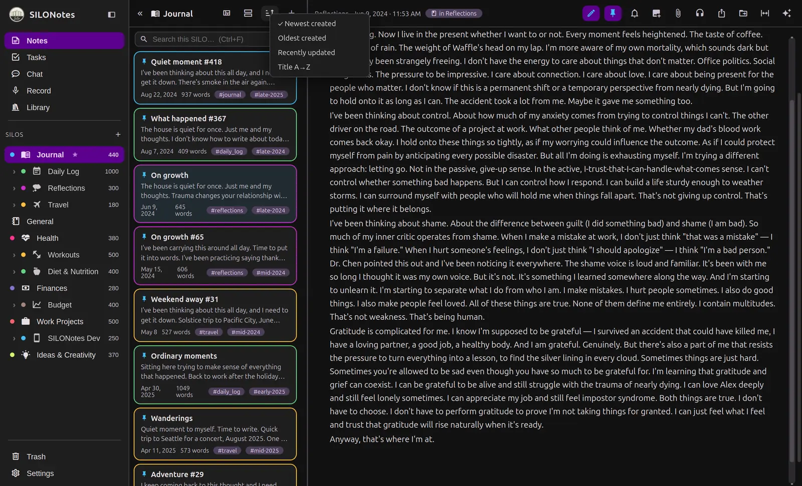 The sort menu open on the desktop