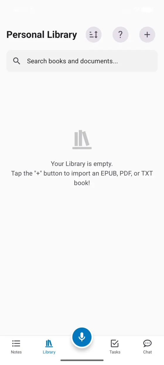 The Library tab on Android