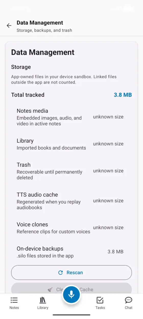 The same screen on the phone